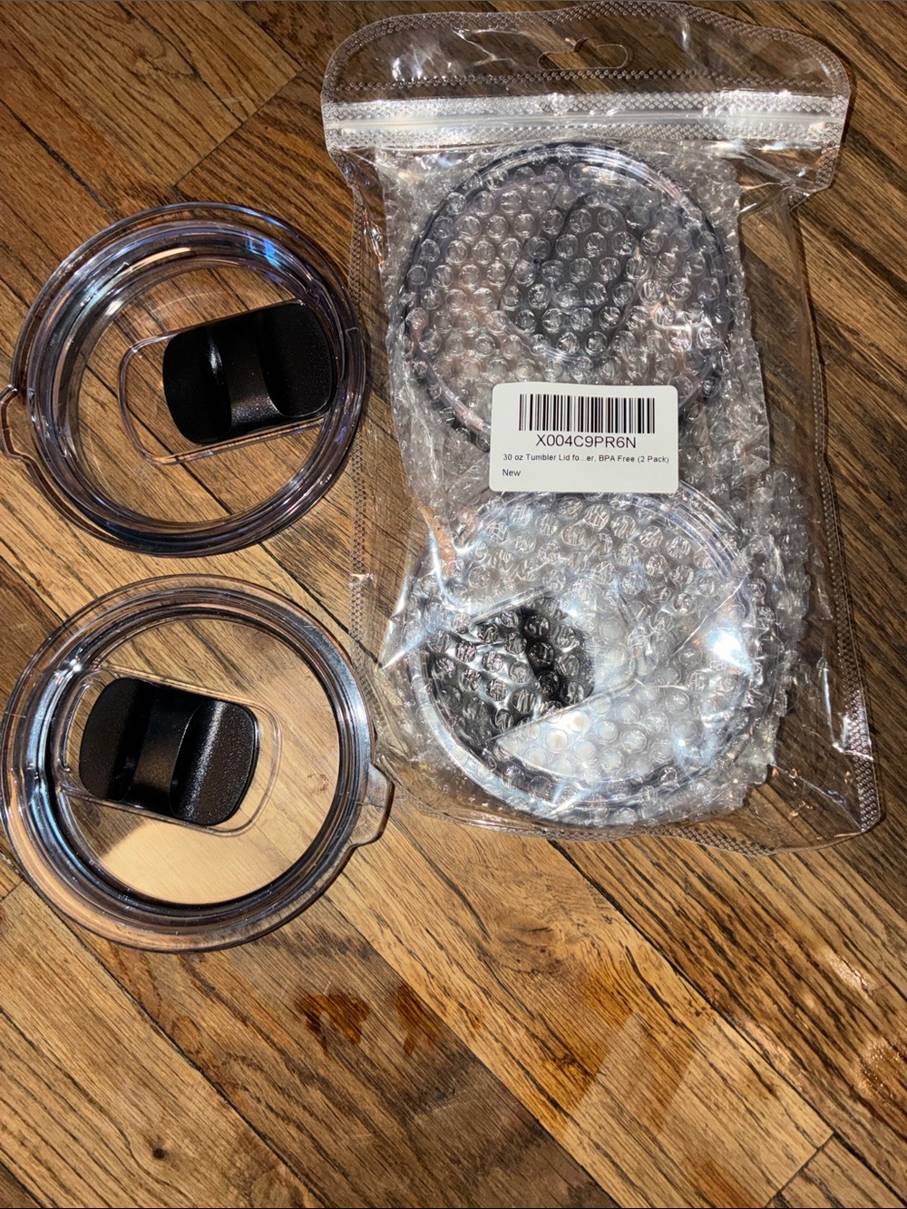 Clear Replacement Tumbler Lids with Black Sliding Closures (4 Pack)